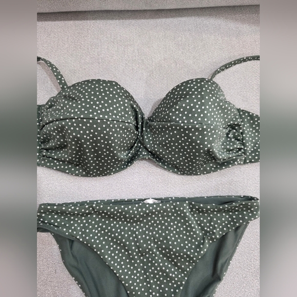H&M Green Polka Dot Bikini Set - Picture 3 of 16